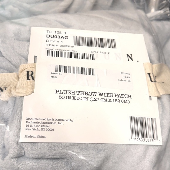 50” x 60” Gray “Relax” NIP SUPER SOFT THROW BLANKET - Picture 2 of 2